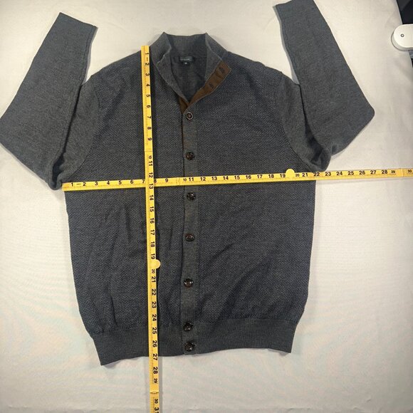 Turtleson - 100% Extra Fine Merino Wool Cardigan Sweater Blue Button Up Medium - Picture 14 of 14